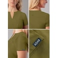 thumbnail image 3 of Adar Addition Scrubs For Women - Notched V-Neck Scrub Top - A6002 - Martini Olive - M, 3 of 7