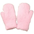 thumbnail image 3 of dianhelloya Adults Mittens Thickened Stretchy Soft Fuzzy Cozy Cold Resistant Solid Color Windproof Winter Women Gloves for Outdoor 1 Pair Pink, 3 of 8
