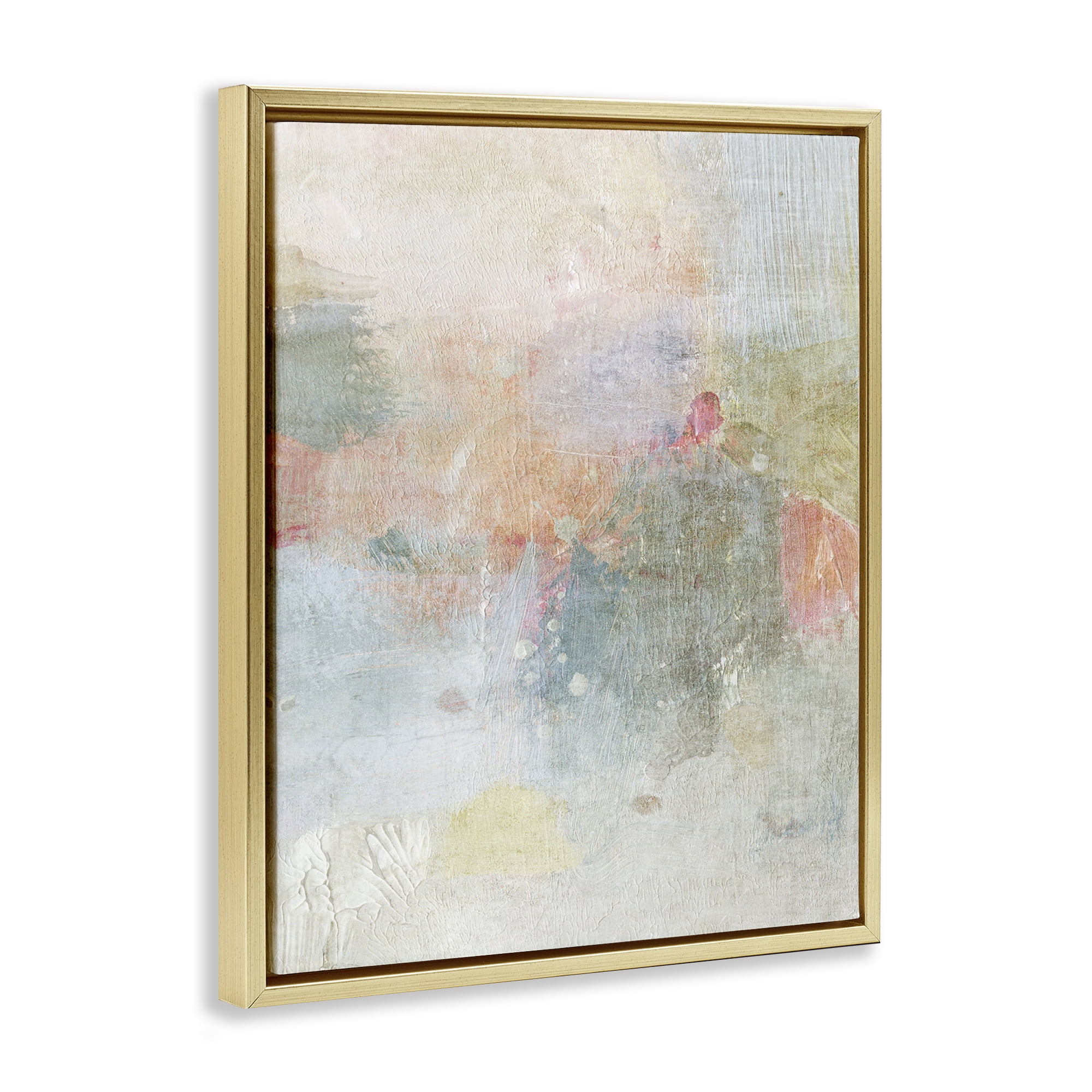 Stupell Industries Subtle Transitioning Abstract Abstract Painting Gold Floater Framed Canvas Art Print Wall Art, 25 x 31