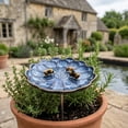 thumbnail image 6 of Glazed Ceramic Pollinator Waterer with Stake, Floral Insect Bird Feeder Bath, Sturdy Garden Yard Ornament for Hummingbirds Butterflies, Outdoor Patio Backyard Pollinator Station, 6 of 6