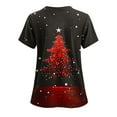 thumbnail image 4 of Feancey Christmas Scrub Shirts for Women Fashion Xmas Tree Print Nursing Tops Stretchy Loose V Neck Short Sleeve Nurse Uniforms with Pockets Multicolor XL, 4 of 4