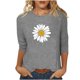 thumbnail image 1 of Camisetas Casuales de las Mujeres de Moda Impresa 3/4 Mangas Blusa Cuello Redondo para el Hogar Y Diario, 1 of 3