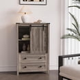 thumbnail image 2 of Qinaqin 5 Drawers Dresser Para Bedroom Estilo Granja Tall Chest De Con Sliding Barn Door Almacenamiento Organizador Ajustable Estanterías Living Room Hallway Cocina, 2 of 7