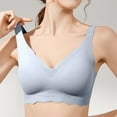 thumbnail image 2 of 42b Bras for Women Push Up No Show Bra Women's Seamless Bra Wavy Wireless Full Coverage Padded Smoothing No Underwire Comfort V Neck Bralettes, 2 of 6