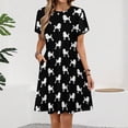 thumbnail image 2 of Standard Poodle Silhouette with Fancy Haircut Short Sleeve Dress Women Summer Evening Dresses Ladies Sundress, 2 of 7