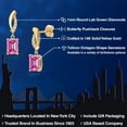 thumbnail image 2 of Gem Stone King 14K Yellow Gold Pink Moissanite and Lab Grown Diamond Earrings for Women | 2.05 Cttw | Gemstone Birthstone | Octagon 7X5MM, 2 of 6