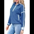 thumbnail image 2 of Sudadera de Mujer con Media Cremallera, Suave y Extragrande, con Bolsillos, Cálida y Afelpada. Azul S, 2 of 8