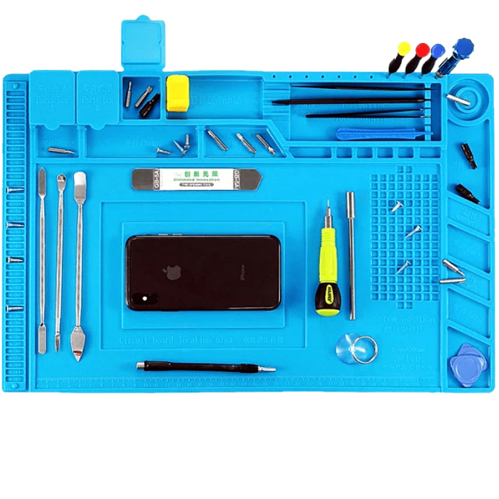 Magnetic Heat Insulation Silicone Pad Mat Platform work bench For Soldering Cell Mobile laptop watch BGA Repair 45x30cm
