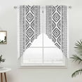 thumbnail image 5 of Black Boho Kitchen Window Curtains, Swag Curtains Valance for Bedroom Living Room Bathroom, Vintage Southwestern Geometric Stripes Rod Pocket Window Treatment Curtain Block Drapes 2 Panels 36"x63", 5 of 9