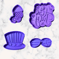 thumbnail image 2 of 4th of July Firework, Glasses, Top Hat, Rocket, Cookie Cutter & Stamp, 2 of 5