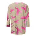 thumbnail image 4 of Camisetas Casuales de las Mujeres Impresas 3/4 Manga Blusa Cuello Redondo Estante de Imitación, Moda Casual Top para las Mujeres, 4 of 5