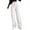 White, variant on Qxiansh Women's Wide Leg Pants Solid Color Casual Ribbed Elastic Waist Jogging Sports