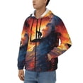 thumbnail image 3 of Goofa Sunset Surfing Silhouette Pattern Mens Full-zip Hoodie, Zip-up Pullover Hooded Sweatshirt, Kangaroo Pocket Hoodie Ideal for Daily Wear, Travel, and Home-Medium, 3 of 5
