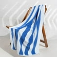 thumbnail image 3 of Top Cotton Cotton Beach Towels, Pack of 6 - 30"x60" Quick Dry Towels for Beach, Pool, Gym & Bathroom - Oversized Terry Cabana Striped Towels (Fountain Blue), 3 of 7