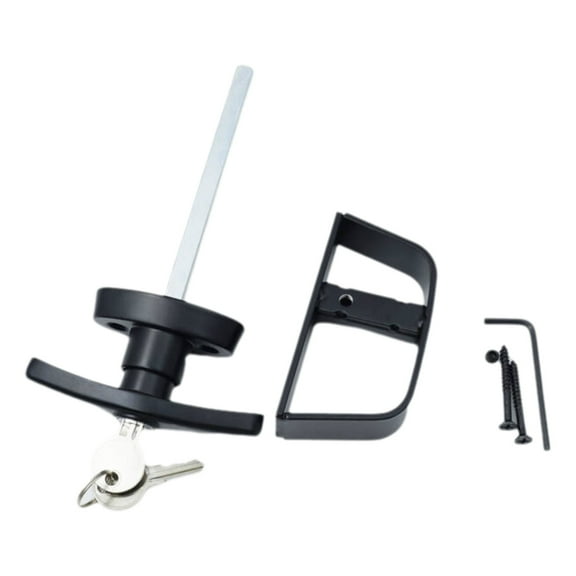Giaone Heavy Duty Black Shed Door Handle Lock set Featuring Longer Stem & Key Shed Security Lock Simple for Barns & Playhouses