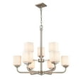 thumbnail image 2 of Millennium Lighting  Eddison 9 Light 2 Tier Chandelier in Brushed Nickel with Frosted Glass Shades - 30, 2 of 4