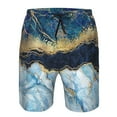 thumbnail image 4 of Kll Blue Marble Gold Foil And Glitter Decor Men'S Casual Summer Beach Shorts Hawaiian Shorts With Pockets-X-Large, 4 of 9