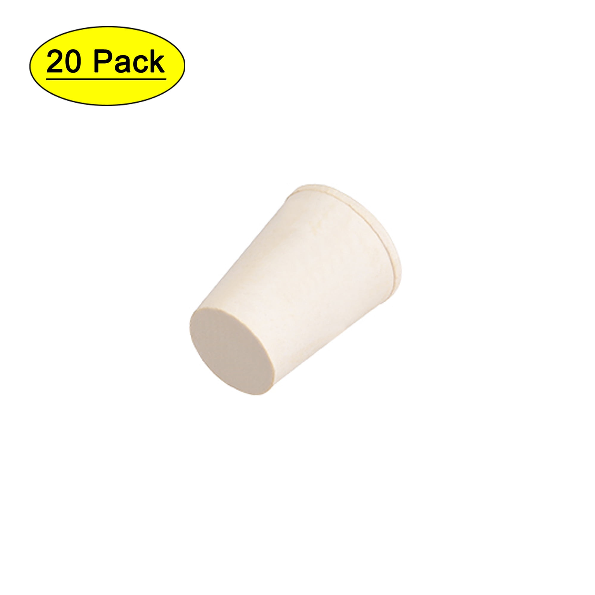 White Tapered Shaped Solid Rubber Stopper for Lab Tube Stopper Size 00