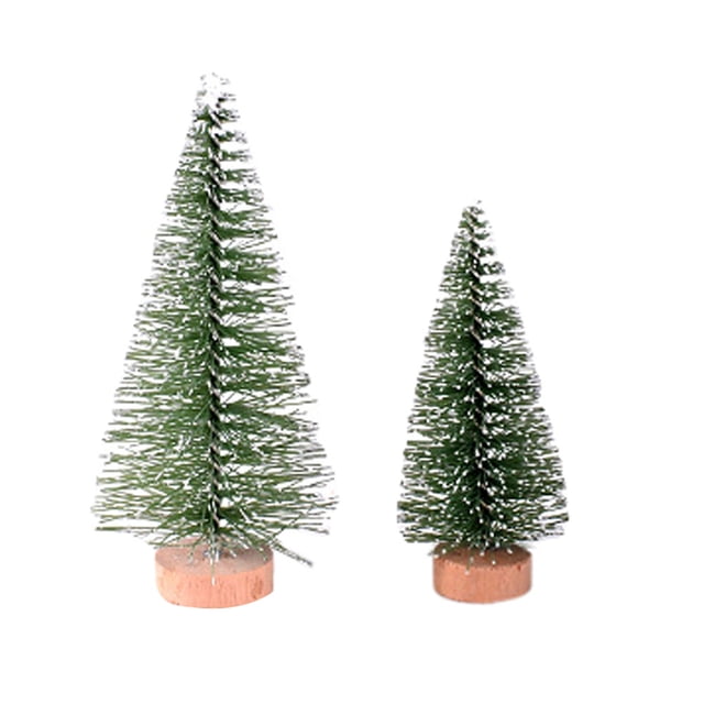 Fiudx Mini Árbol de Navidad, Base de Madera, Diseño Realista de Cedro Blanco, Perfecto para Centros Vacacionales, Mesas, Decoración de Fiestas, 8,5 Cm.