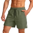 thumbnail image 5 of Domuza Running Shorts for Men Lightweight Workout Shorts Gym Athletic Shorts with Zipper Pockets Army Green M, 5 of 5