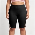 thumbnail image 6 of Busydd Leggings for Women Plus Size L-5XL Stretchy Slim Workout Leggings Solid Color Button Knee Length Gym Shorts Trendy Casual Slit Hem Running Yoga Shorts XXXXL, 6 of 9