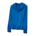 thumbnail image 2 of Mdesiwst Women Sunscreen Coat Zipper Opening Hooded Ice Silk Anti-UV Thin Long Sleeve Great Breathability Pure Color Quick-drying Cycling Camping Jacket, 2 of 7
