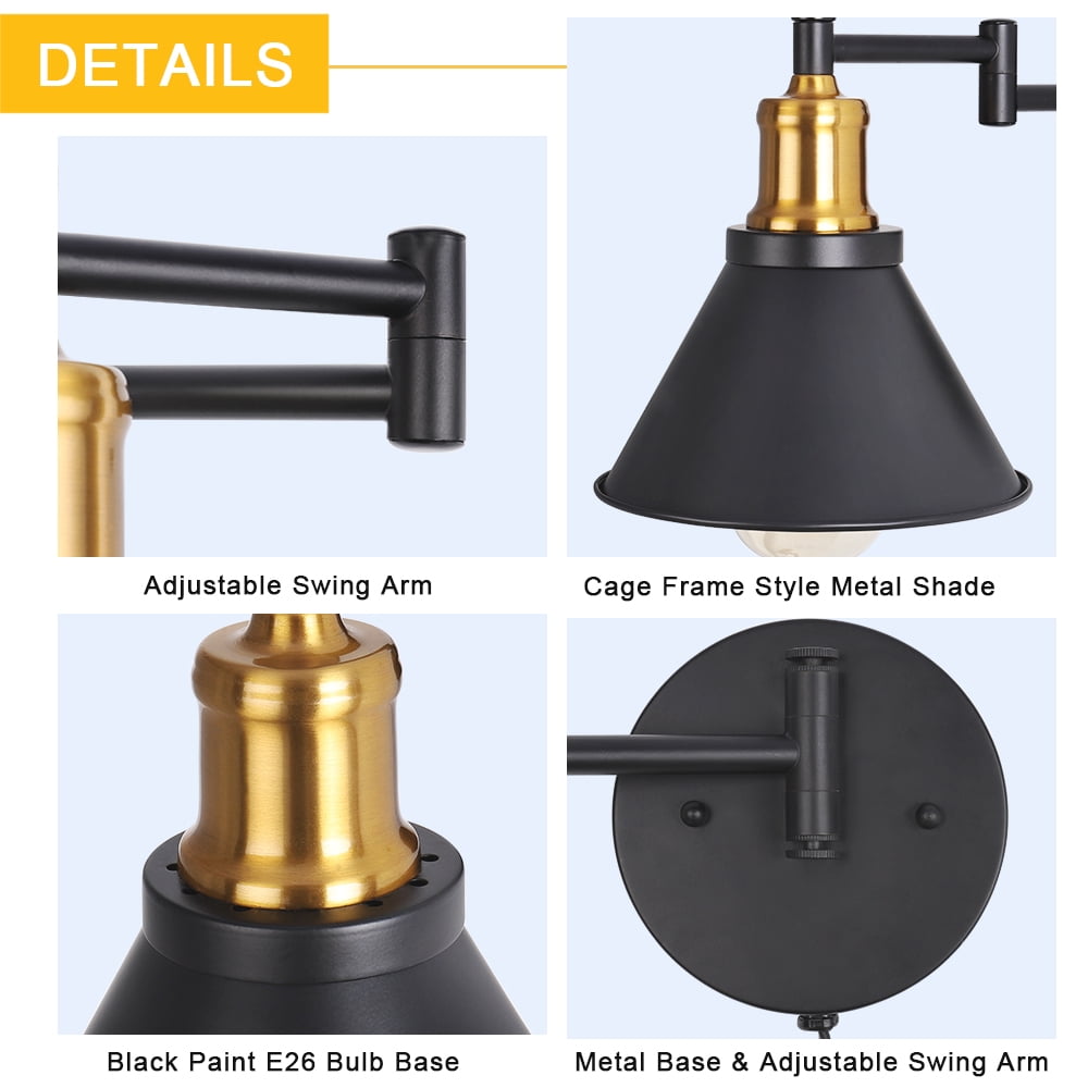Oumilen Energy Efficient Indoor 2-Light Brass Wall Sconce (2 Count)