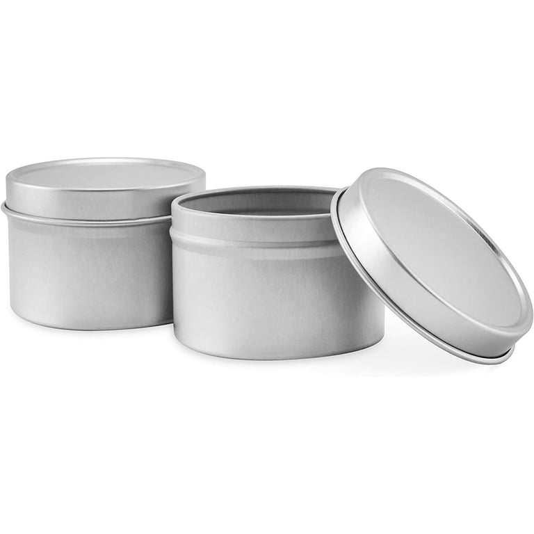 24 Pack Metal Candle Tins 2oz, Small Cans with Lids Bulk with Warning  Stickers for Candle Making (6 Colors)