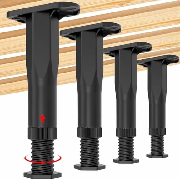 4PCS Adjustable Bed Frame Support Legs (8.3"-14.5" ),Frame Center Slats Heavy Support Leg,Extra Durable Furniture Suport Feet,for Frame/Sofa/Dresser/Chair/Table,Legs Furniture Replacement Parts