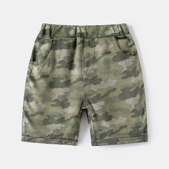 Toddler Boys Shorts Kids Camo Print Cargo Shorts Thin Casual Five Point 18-24M
