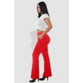 thumbnail image 5 of Tummy Control Butt Sculpting Flare Pants With Pockets - Barbados Cherry, 5 of 7