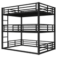 thumbnail image 6 of Tcbosik Full over Full over Full Size Triple Bunk Bed, Heavy Duty Metal Bed Frame with Built-in Ladder and Full Length Guardrail, Space Saving, Black, 6 of 9