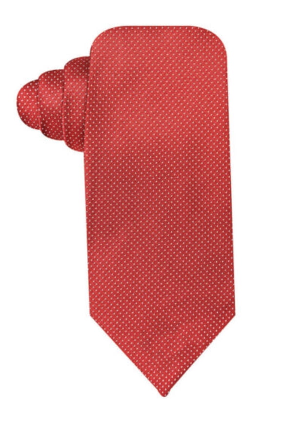 RYAN SEACREST Mens Red Pin Dot Silk Slim Neck Tie