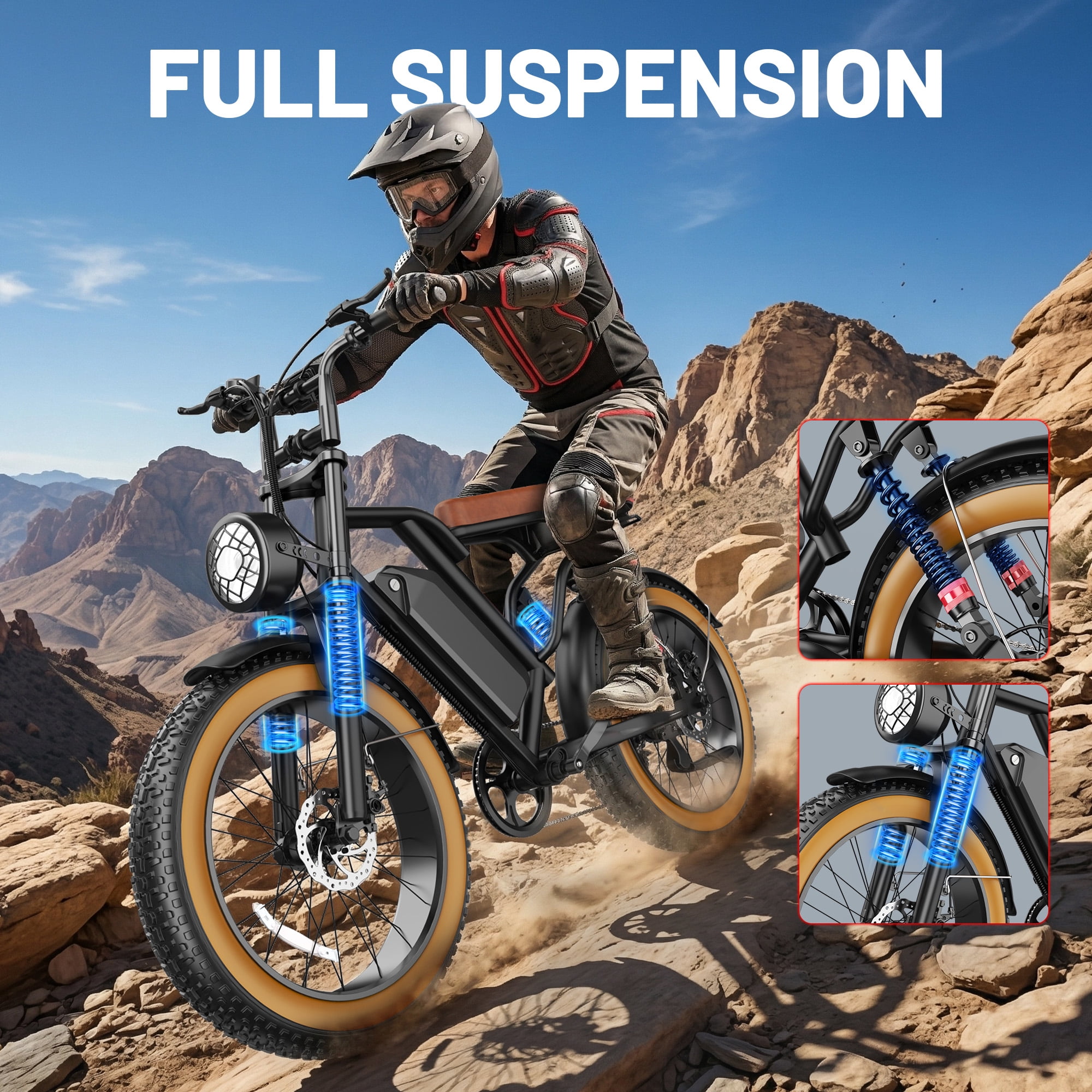 UL2849 Folding Electric Bike for Adults, Peak 1500W Motor, 20"x4" Fat Tire,48V/17.5AH
