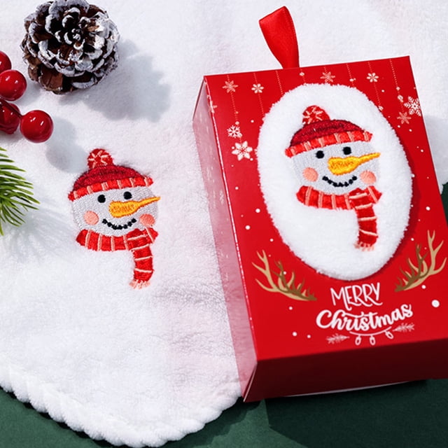 EGNMCR Christmas Decorations, Christmas Hand Towels Decorative Dish Towels Set For Drying Cleaning Cooking And Baking Embroidered Christmas Holiday Design Towels Gift Set Small bath