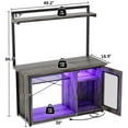 thumbnail image 5 of Homieasy Heavy-Duty 55-75 Gallon Aquarium & Reptile Tank Stand with Power Outlets, LED Lighting & Adjustable Storage - Multi-Functional Steel Terrarium Cabinet for Fish Tank,Gray Oak, 5 of 7