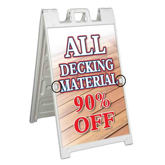 All Decking Material 90 Off (24" X 36") Deluxe A-Frame Signicade, Includes 2 Removable Panels & Stand