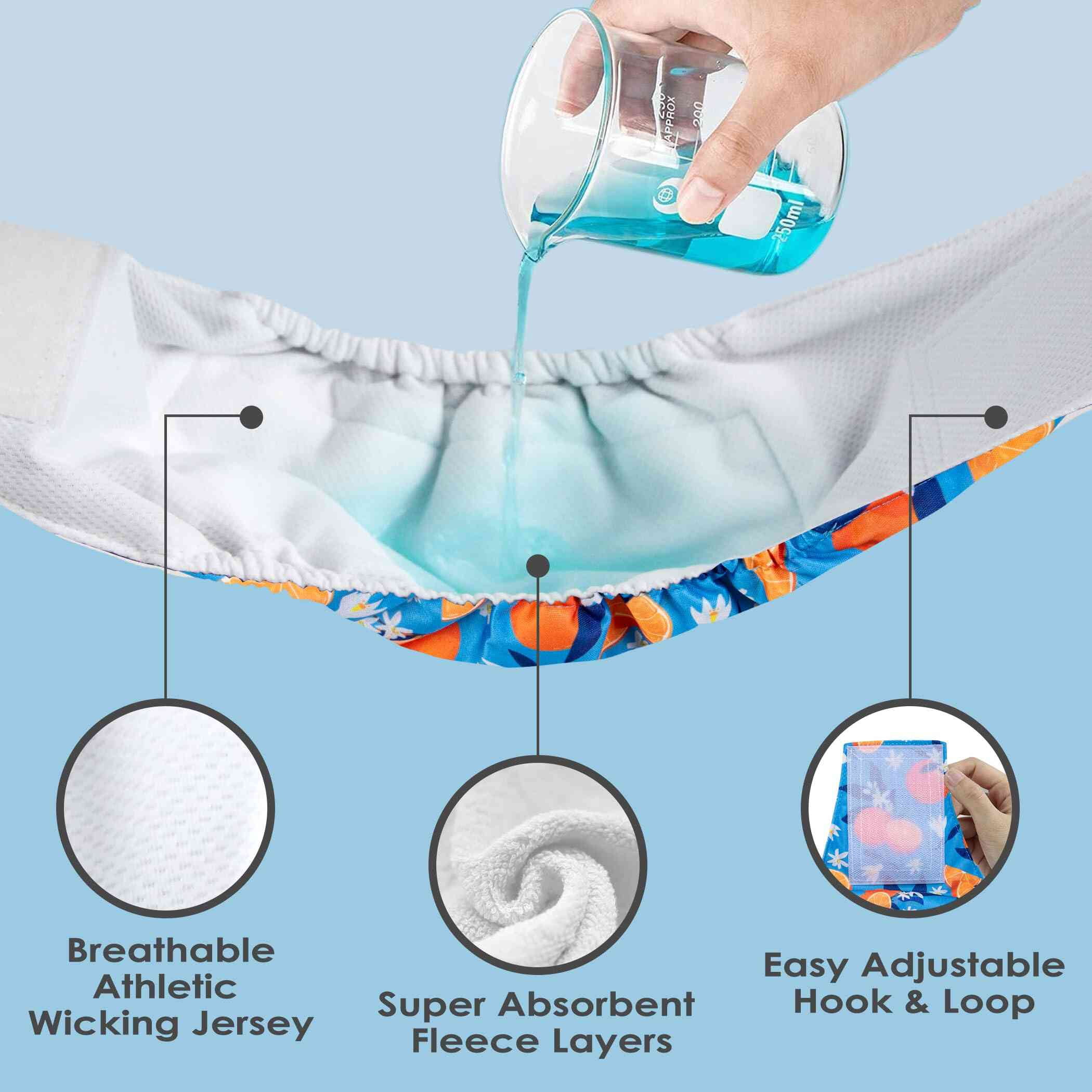 Wegreeco Pack of 4 Reusable Male Dog Belly Band, Washable Premium Male Dog Diapers, Super-Absorbent Dog Wraps(Fruit, Adventure, Small)