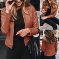 thumbnail image 5 of Joernso Women Fashion Autumn Winter Jacket Short Faux Leather Suit Coat Outwear Clothes, 5 of 6
