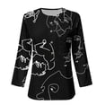 thumbnail image 4 of Hauts pour Femmes Grande Taille T-shirt Ample Imprimé de Mode pour Femmes Blouse Mi-Longue à Manches 3/4 Col Rond Hauts Décontractés Femmes Hauts Grande Taille en Liquidation, 4 of 4