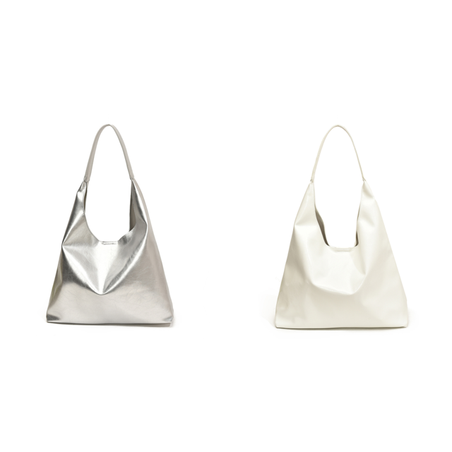 Bolso Mano Cuero PU Hombro Diseñador Suave Hobo para Mujer (Plata)