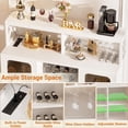thumbnail image 3 of Aheaplus Bar Cabinet with Power Outlets, Liquor Cabinet with Led Lights and Glass Holder, Storage Buffet Cabinet Coffee Bar Cabinet for Liquor, Wine Cabinet with Racks, RustivBrown, 3 of 14
