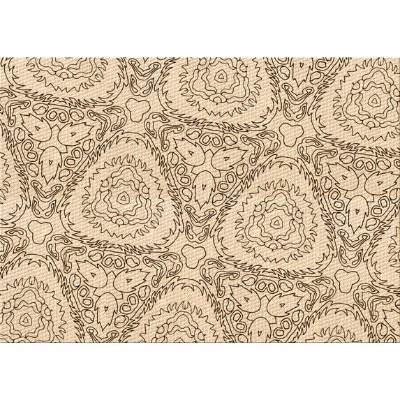 Ahgly Company Indoor Rectangle Patterned Copper Brown Area Rugs, 8' x 10'