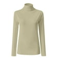 BLVB Women's Turtleneck Long Sleeve Undershirt Casual Slim Fitted Basic