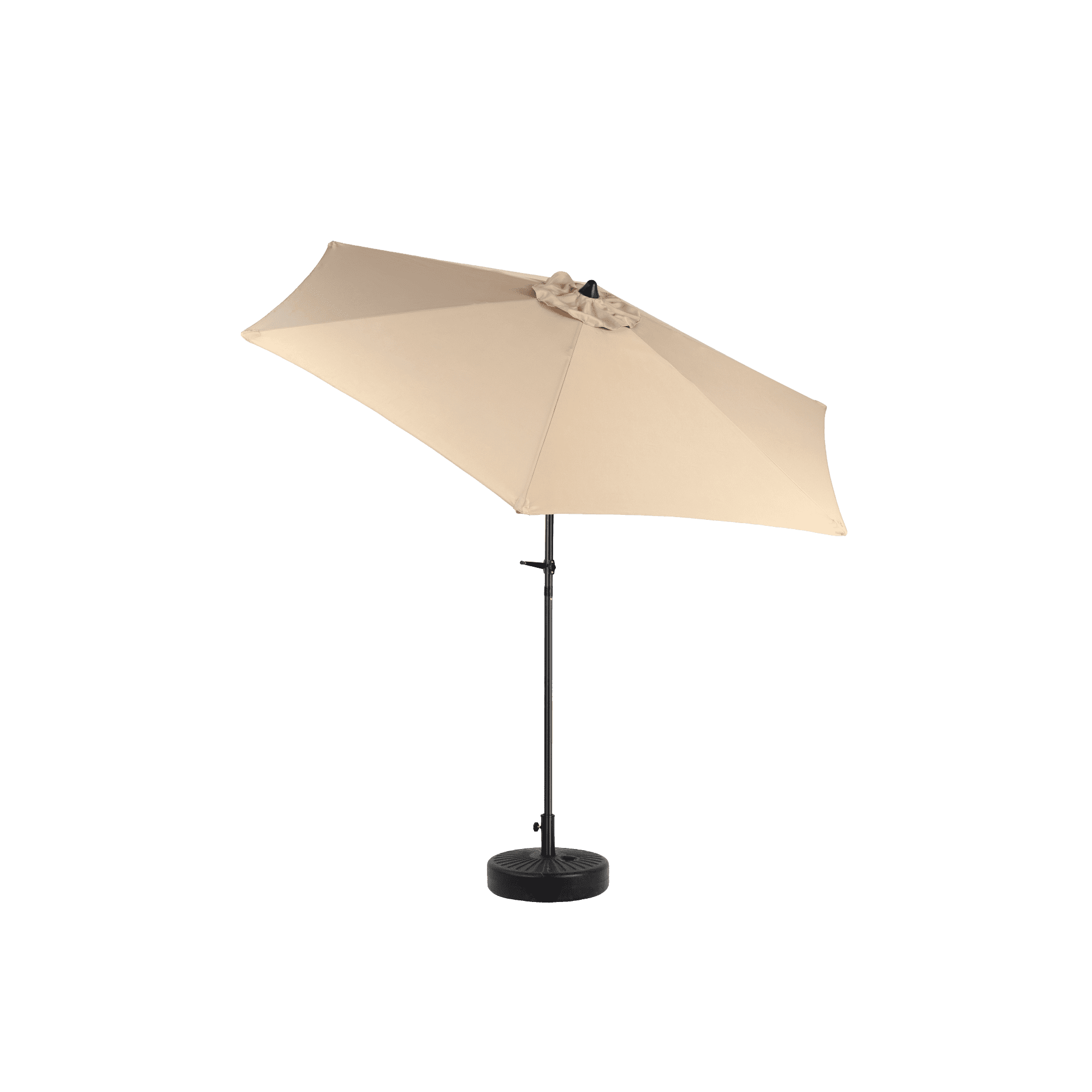 9FT Outdoor Patio Umbrella,Outdoor Table Umbrella with Push Button Tilt and Crank, Market Umbrella 6 Sturdy Ribs , Deck, Backyard, Pool (Base Not Included),Khaki