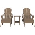 thumbnail image 5 of Polytrends  Laguna Hdpe All Weather Outdoor Patio Foldable Adirondack Chairs Conversation Set (5-Piece Set) Weathered Wood, 5 of 5