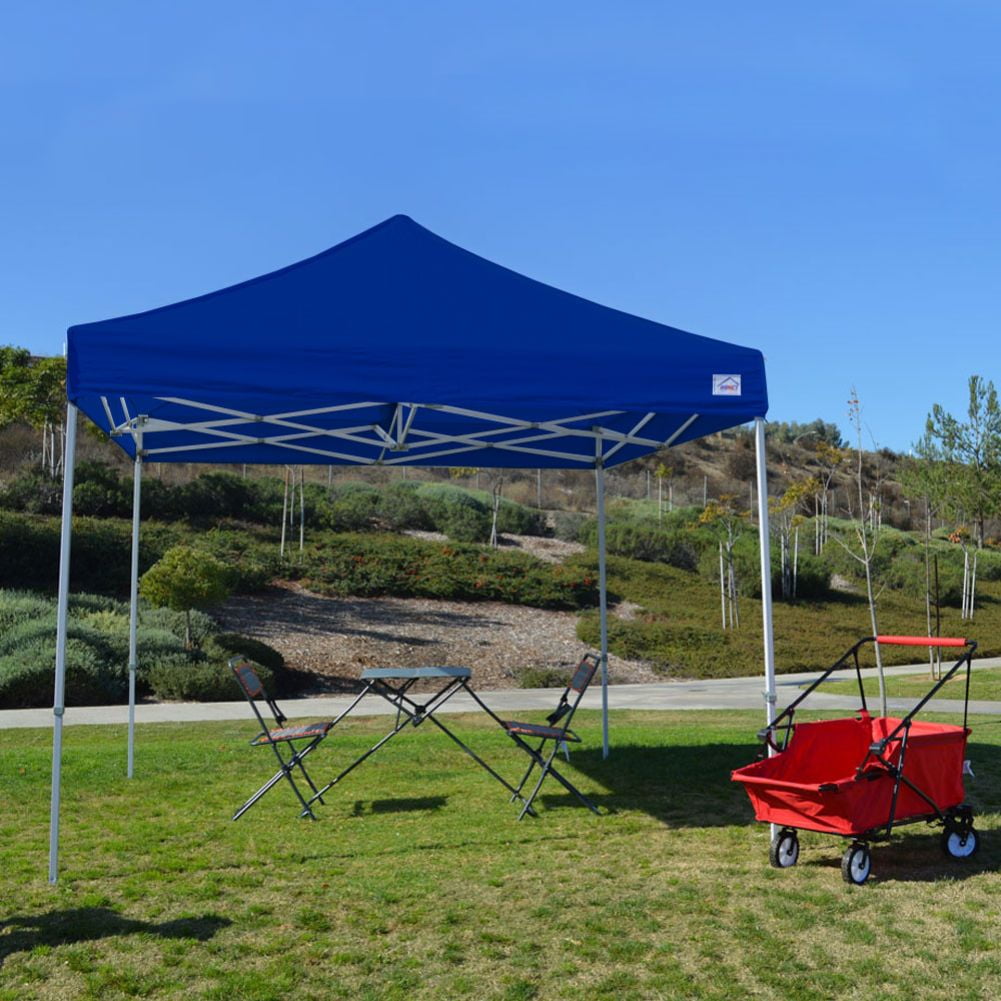 Impact Canopy 10 x 10 Pop Up Canopy Tent, Straight Leg Shelter, Steel Frame, UV Coated, Roller Bag, Royal Blue
