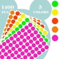 thumbnail image 2 of Dot Stickers - Fluorescent Circle Stickers, 3/4 Inch, 1400pcs, Writable Colored in 5 Colors, Neon Labels for Office and Market Sale, 2 of 7