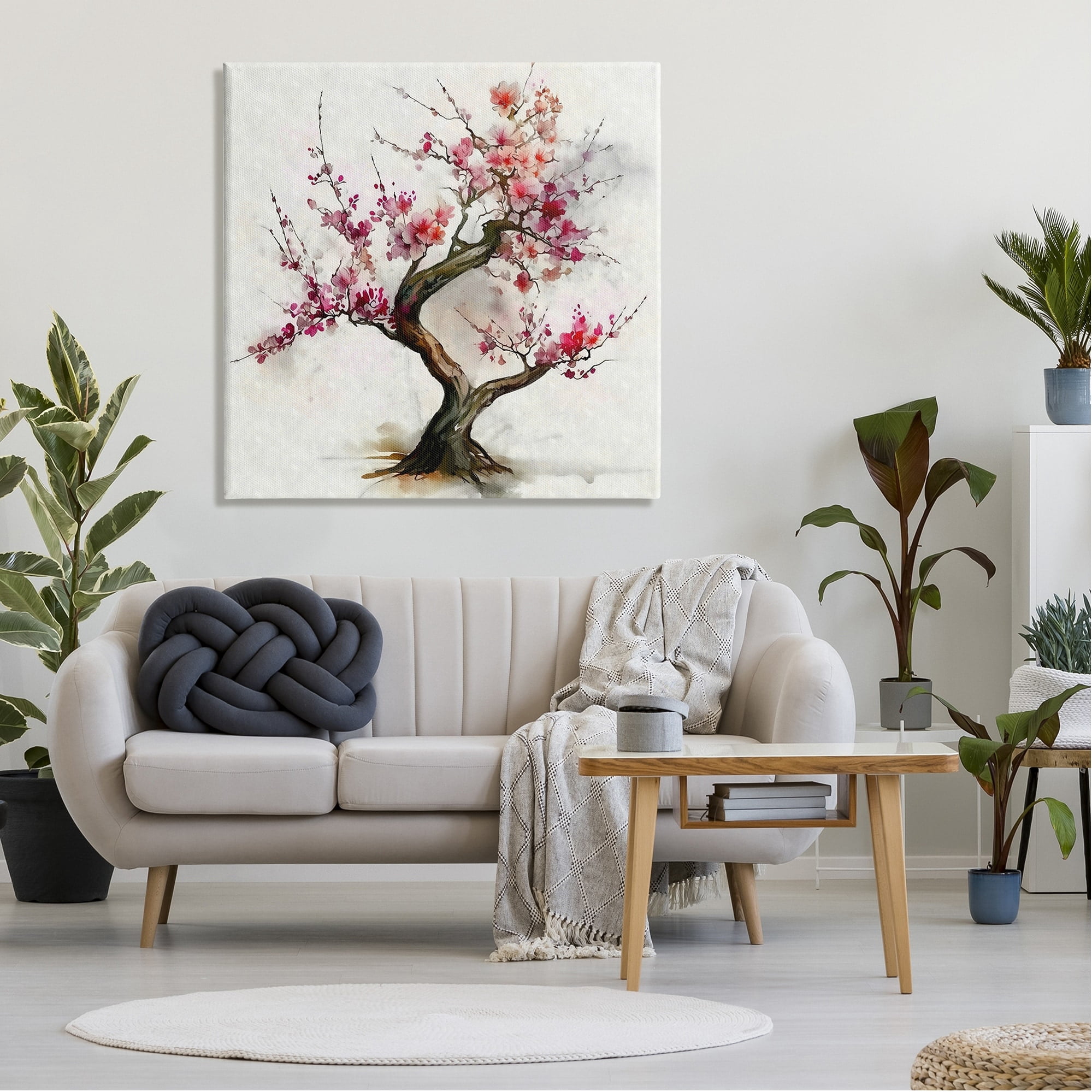 Stupell Industries Cherry Blossom Bonsai Tree Botanical & Floral Painting Gallery Wrapped Canvas Print Wall Art
