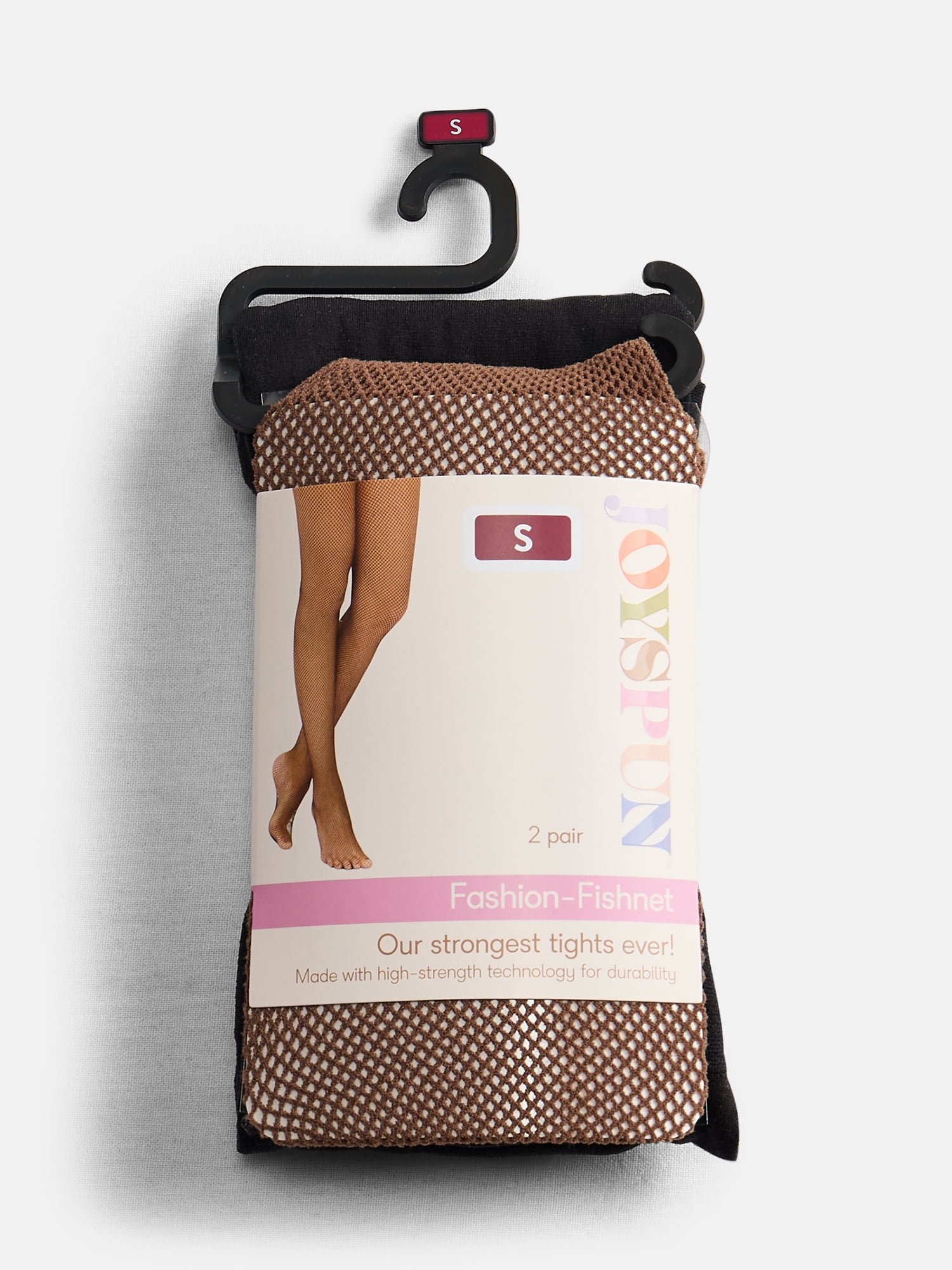 Joyspun Women's Fishnet and Solid Tights, 2-Pack, Sizes S-3XL